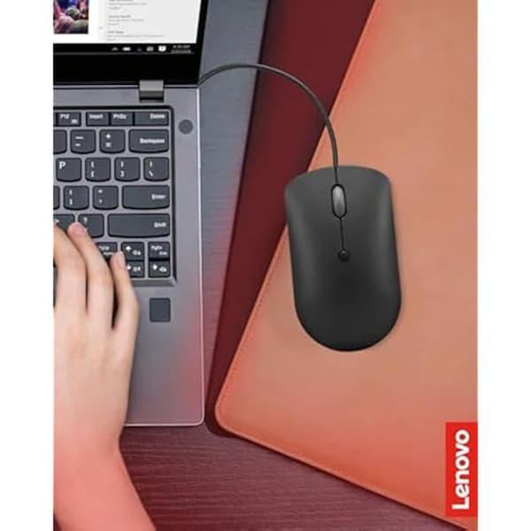 Mus - LENOVO - 400 - Kabelansluten - USB-C - Kompakt och ambidextrous