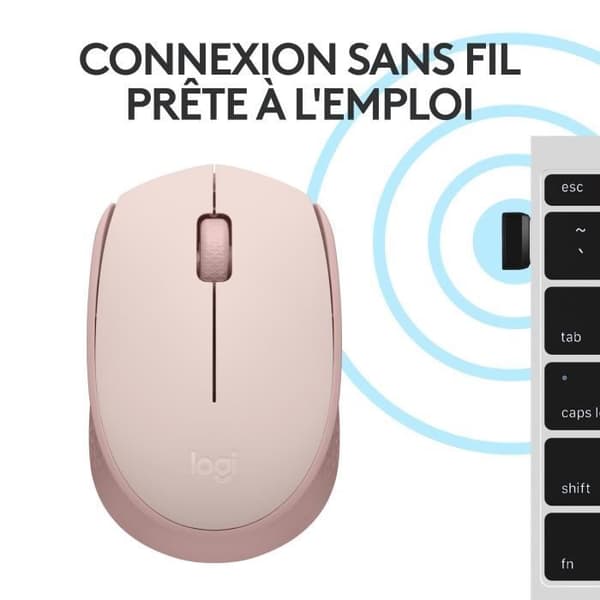 Mus - Trådlös - Logitech - M171 - Ambidextrous - Rosa