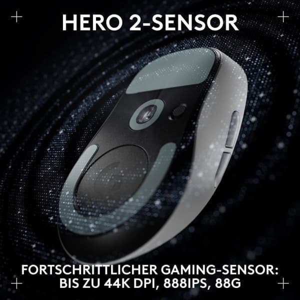 Souris - Logitech - G PRO X SUPERLIGHT 2 DEX - Ergonomisk - 5 knappar - Vit