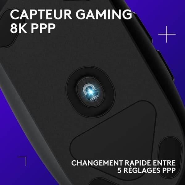 Spelmus - Kabelansluten - Logitech G - G203 - Lightsync - RGB - USB - Svart