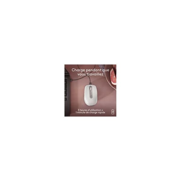 Mus - Logitech - MX Anywhere 3S - Bluetooth - 8000 PPP - USB-C - Ljusgrå