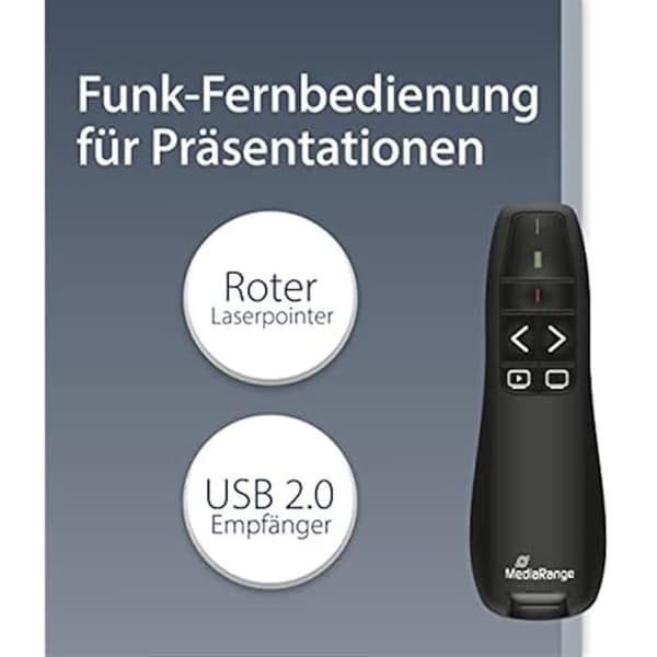 Laserpekare - MEDIARANGE - Mros220 - Trådlös - 5 knappar - Överlägsen kvalitet