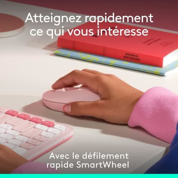 Mus - Trådlös - Logitech - Pop Mouse - Rosa