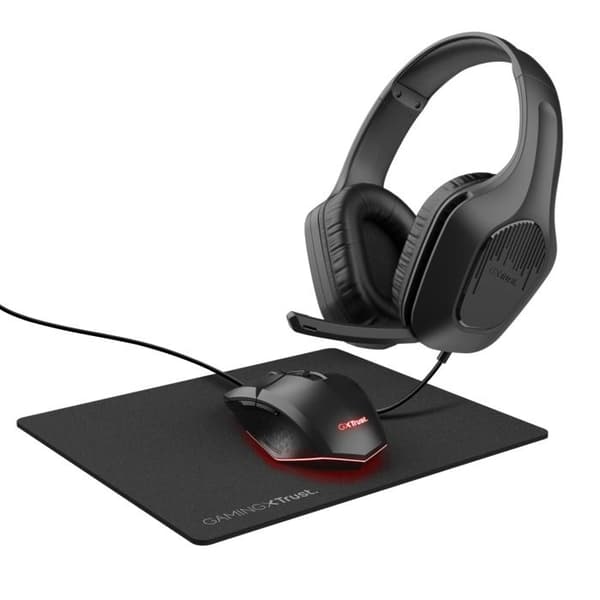 3-i-1 gaming kit - Trust Gaming - GXT 790 Tridox - Lättviktsheadset - Upplyst mus - Musmatta