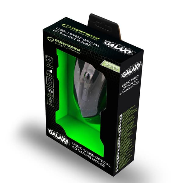 Esperanza EGM212 hiiri USB Type-A Optinen 2400 DPI Oikea käsi