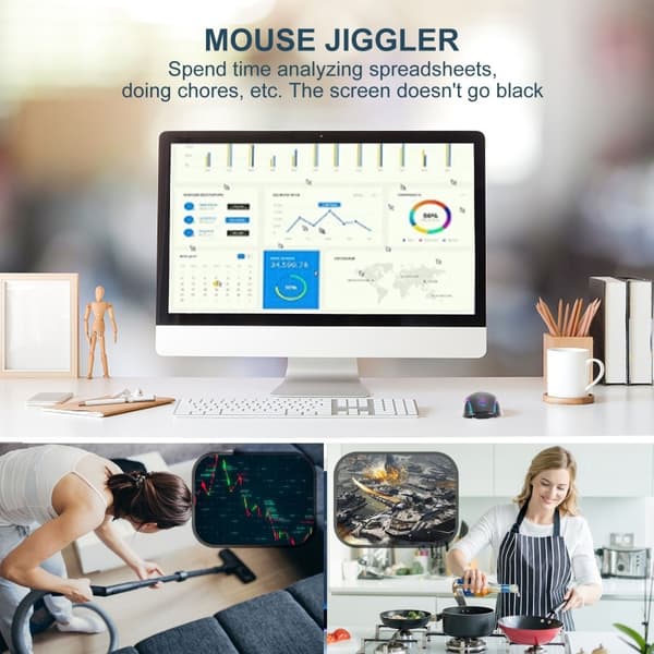 2,4G trådlös mus Jiggler sladdlös 7 knappar ljuseffekt stöd 800/1200/1600DPI