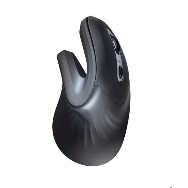 Trust Verro vertikal ergonomisk trådlös högerhänt mus, 60° vertikal vinkel - svart Svart, Silver