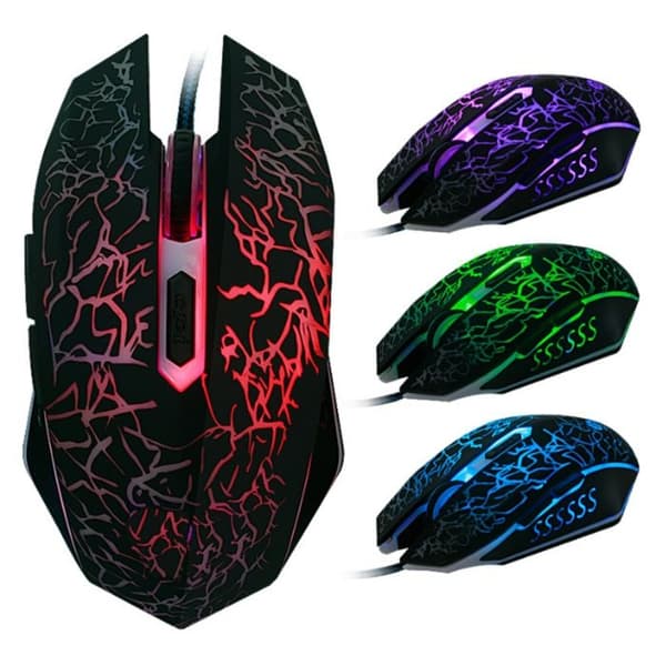 Kabelansluten Gamer Mouse Gaming Mus med 6 knappar DPI 4000 Game Computer Gamer Perifer RGB LED Light Gaming Design
