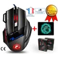 Miniatyrbild 1 av 4: Souris dator Optisk Kabel Gamer LED Spel 7 Knappar Professionell Gaming Mus USB Hög Precision Justerbar + present