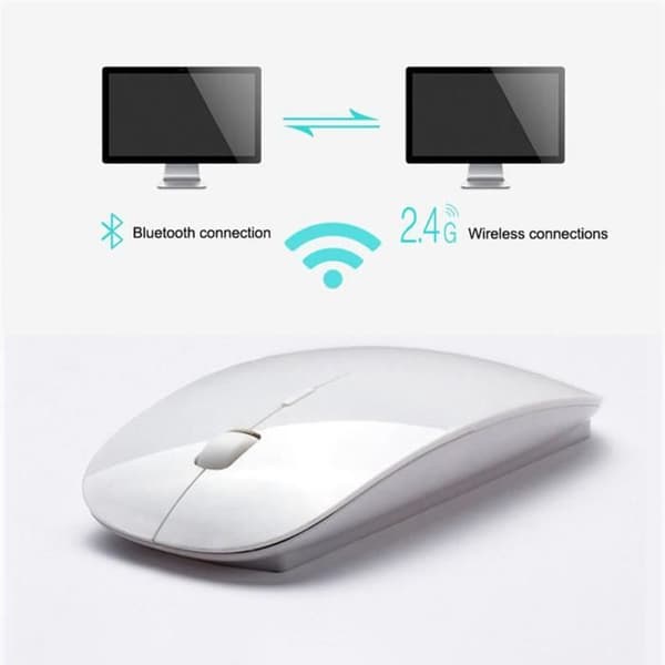 Trådlös optisk mus Blu-ray ultra slim platt extra tunn bärbar dator 2,4 G hög DPI prestanda vit