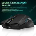 Miniatyrbild 4 av 4: TD Wireless Mouse 2.4G optisk mus med 7 färger bakgrundsbelyst Bluetooth och 6 knappar 2400dpi uppladdningsbar trådlös mus