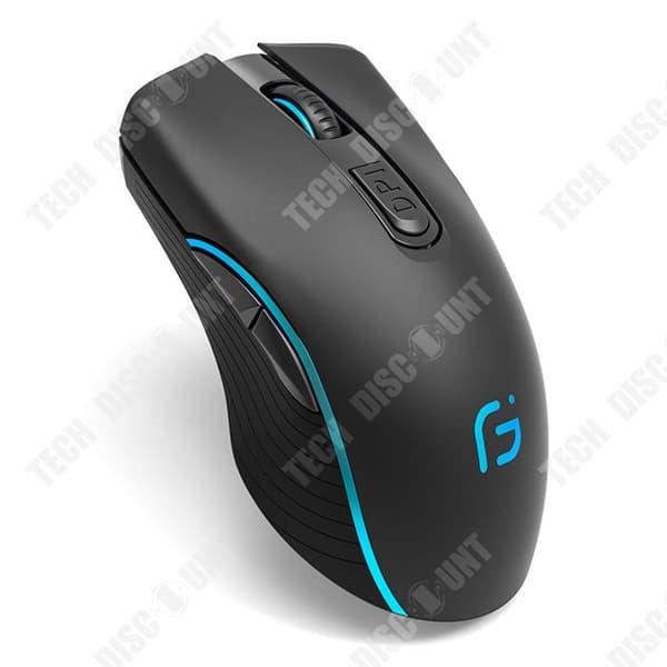TD Wireless Mouse 2.4G optisk mus med 7 färger bakgrundsbelyst Bluetooth och 6 knappar 2400dpi uppladdningsbar trådlös mus