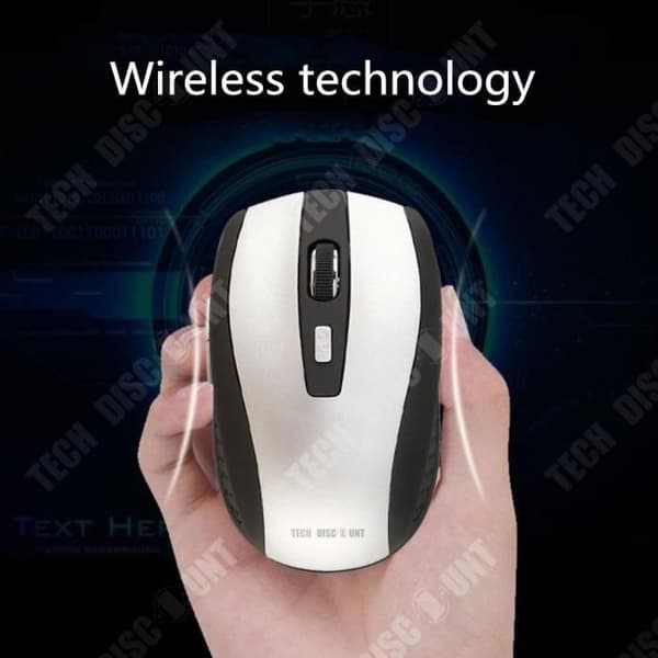TD® Optisk trådlös Bluetooth Gamer Mouse Fotoelektrisk Tyst Ergonomisk grå kontorsspelmus med batterier