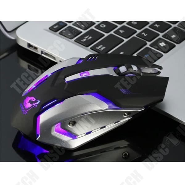 TD® Uppladdningsbar trådlös LED USB-mus Professionell optisk rörelsedetektering Ljuseffekt Bakgrundsbelysning Tyst