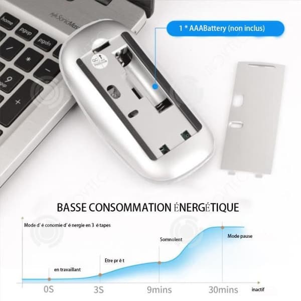 INN Laptop Bluetooth-mus ultratunn pekskärm tyst mus batteriversion vit Låg vikt