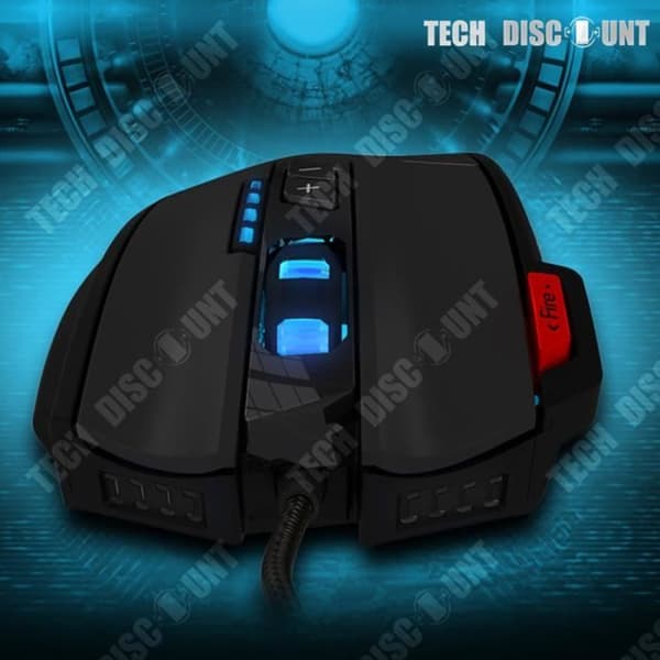 TD® Wired GAMING Mouse Desktop Justerbar DPI Perfekt grepp Handkontroll USB-funktion Flera tangenter Bakgrundsbelysning