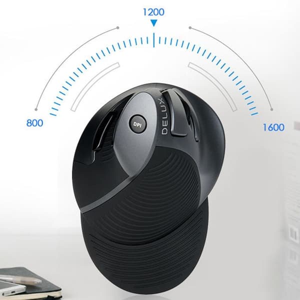 TD® Ergonomic Wireless Vertical Mouse M618 / Mus för PC-dator / Multifunktionell / Svart / Prestanda och trend