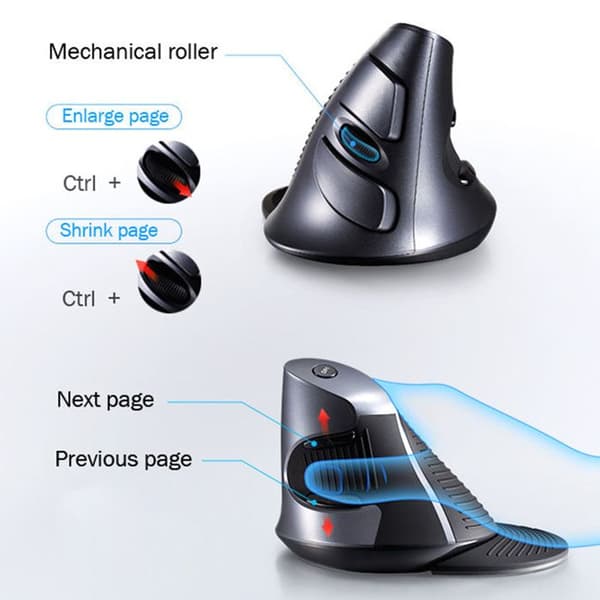TD® Ergonomic Wireless Vertical Mouse M618 / Mus för PC-dator / Multifunktionell / Svart / Prestanda och trend