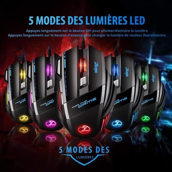Spelmus - BESTEVEY - 5500 DPI - 7 knappar - Kabelansluten - Ergonomisk