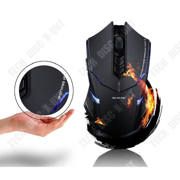 TD® Wireless Mute Gaming Mouse - Silent Mouse Bärbar mus med bakgrundsbelysning - Computing