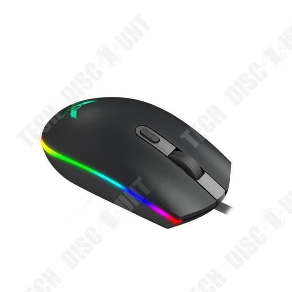 TD® Professional Wired RGB Lighting Gaming Mouse Black Universal Compatible Optical Performance Gaming Mouse DPI Justerbar