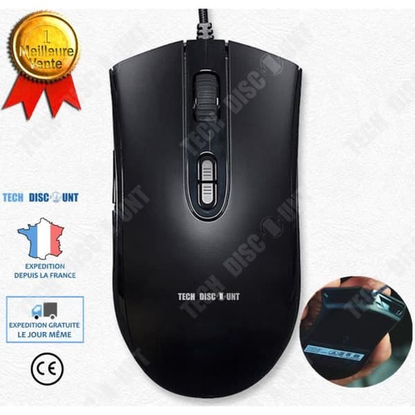 TD® trådbunden klassisk spelmus USB programmerbar 7-knappar, RGB-ljussensor 3327 Ergonomisk design ljuseffekt, 1,8 m kabel