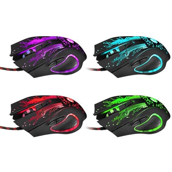 Spelmus - 6D - Professionell - 3200 dpi - Kabelansluten - Ergonomisk - Flerfärgad LED