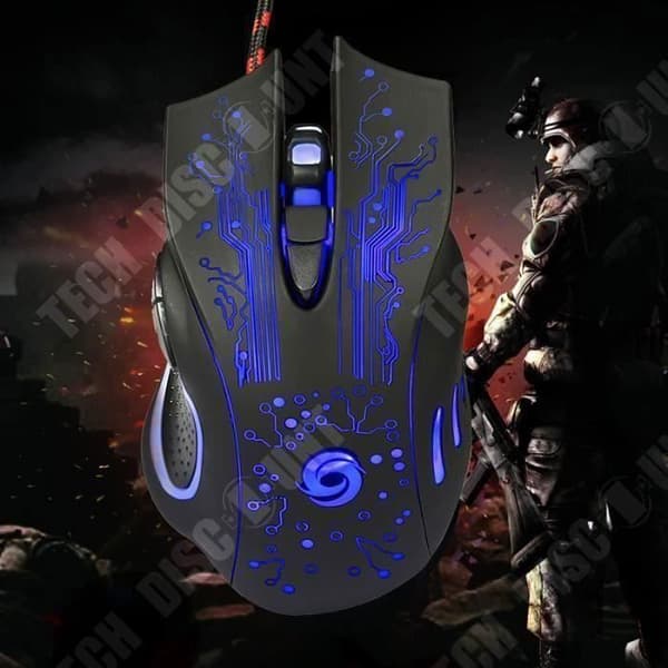 TD® USB Gaming Mus 6-knappar LED Optisk Professionell Pro Gamer Utrustning PC Laptop RGB Ljusstyrka Anpassningsbar och justerbar