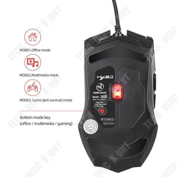 Spelmus - TEKNISK RABATT - Trådbunden - 10000 DPI - Ergonomisk - RGB-bakgrundsbelysning