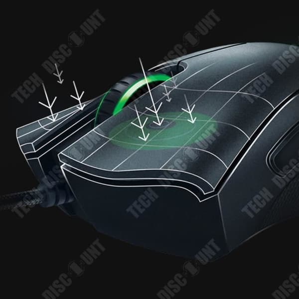 TD® Razer Purgatory Viper Gaming Mouse Black Wheel Green Light Wired Gaming Competitive Mouse