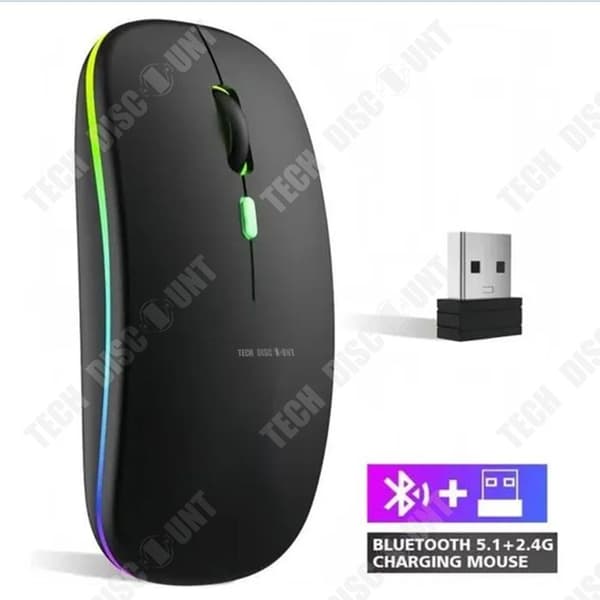 TD® Bluetooth Mouse Brilliant Wireless Mouse USB trådlöst gränssnittsmus Uppladdningsbar trådlös mus Mute Wireless Mouse