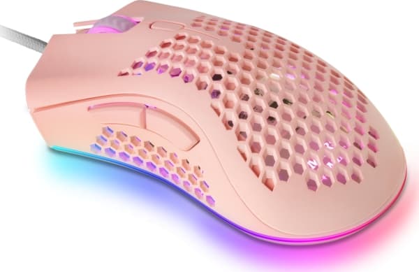 Mars Gaming MMEXP, högerhand, Optisk, USB Type-A, 32000 DPI, Rosa Rosa