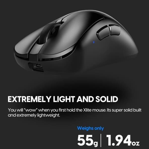 Spelmus - GENERISK - Xlite V3 - Ergonomisk - Trådlös 2,4 GHz - PAW3395 sensor