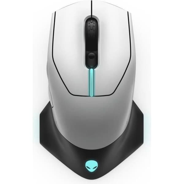 Hybridmus - Alienware - 610M Lunar Light - 16000 dpi - 7 knappar - RGB AlienFX Svart, Grå