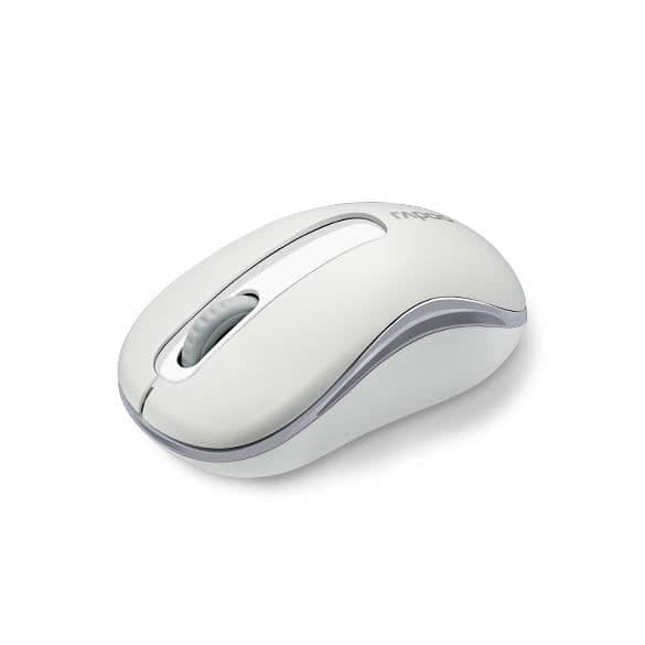 Rapoo M10 Plus, Ambidextrous, Optisk, RF trådlös, 1000 DPI, 55 g, Vit Vit