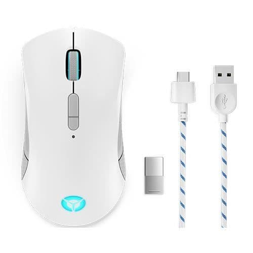 Spelmus - LENOVO - Legion M600 - Trådbunden - Optisk - Vit/Grå