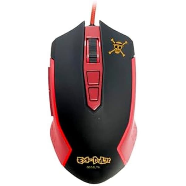 Spelmus - FRTEC - One Piece Luffy - Ergonomisk - RGB-bakgrundsbelysning - 8000 DPI Svart, Röd, Gul
