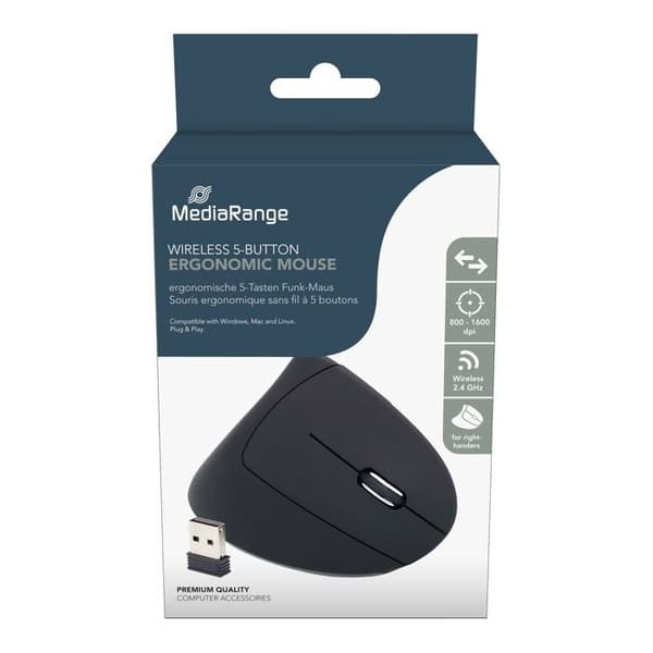 TRÅDLÖS USB ERGONOMISK MUS FÖR HÖGERHÄNTA
