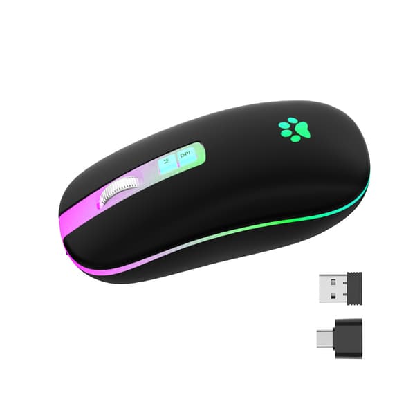 INF Stille Dual Mode-mus: Oppladbar trådløs Bluetooth 5.1 A