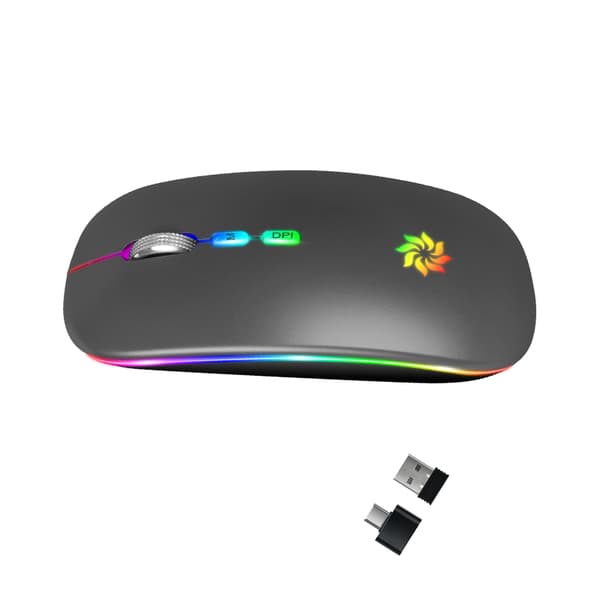 INF Lydløs Dual Mode Mus: Genopladelig Trådløs Bluetooth 5.1 E