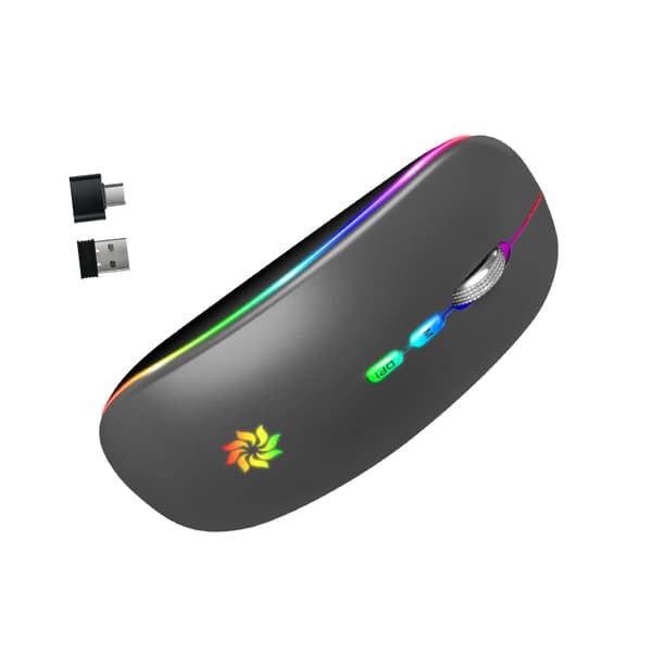 INF Lydløs Dual Mode Mus: Genopladelig Trådløs Bluetooth 5.1 E