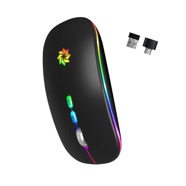 INF Tyst Dual Mode Mus: Uppladdningsbar Trådlös Bluetooth 5.1 F
