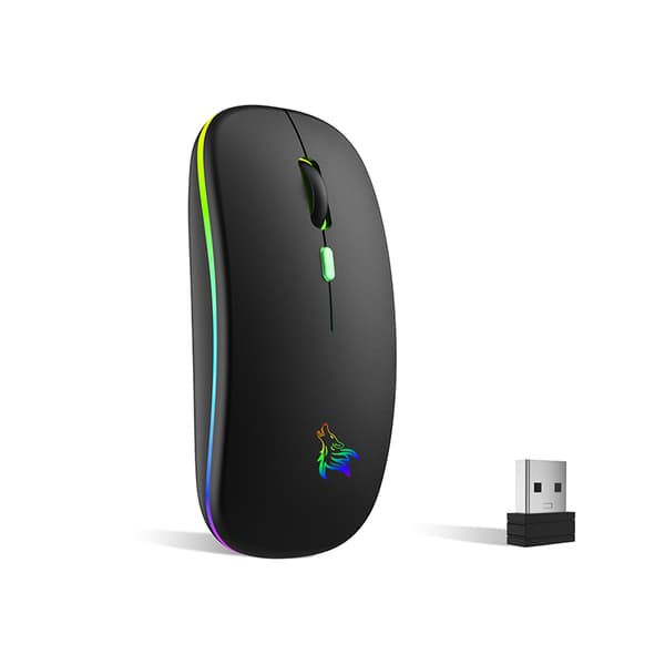 INF Tyst Dual Mode Mus: Uppladdningsbar Trådlös Bluetooth 5.1 C
