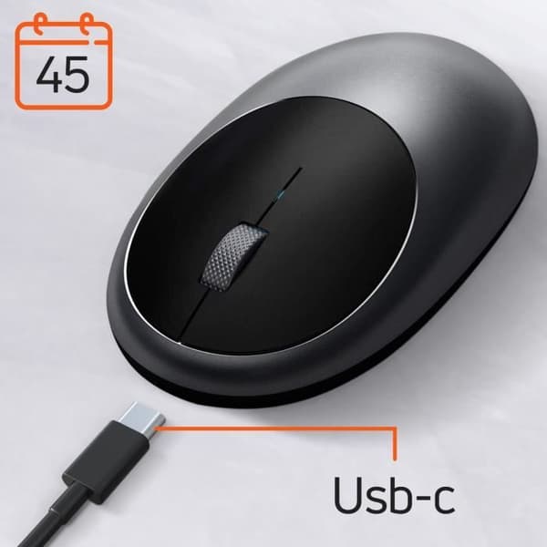 Bluetooth-mus Ergonomisk design Uppladdningsbar USB-C M1 Satechi Space Grey