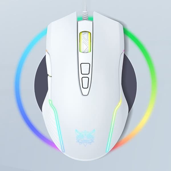 ONIKUMA - CW905 Vit - LED RGB Gamingmus 6400 DPI