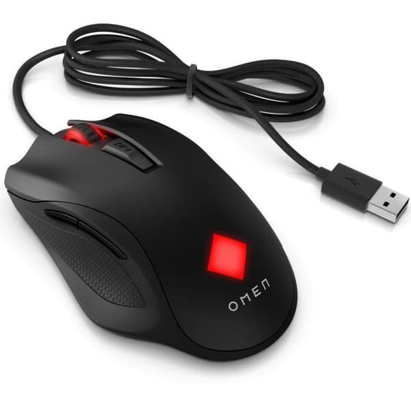 HP högerhänt mus - 6 knappar - Kabelansluten - USB 2.0 - Svart