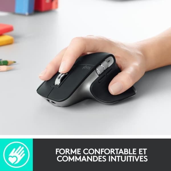 Mus - Ergonomisk - Logitech - MX Master 3 - Ultra-snabb rullning - För Mac - Svart