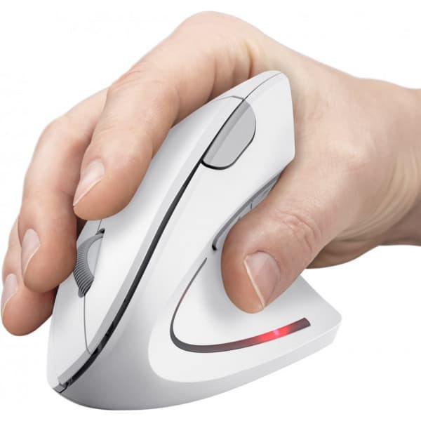 Trust Verto ergonomisk trådlös vertikalmus, vit