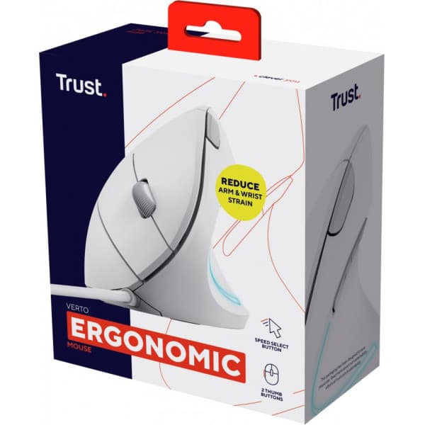 Trust Verto ergonominen pystyhiiri, valkoinen
