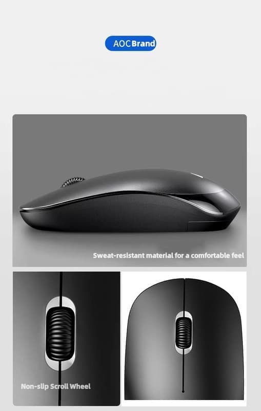 AOC Trådlös Optisk Mus – Elegant och Bekväm Design